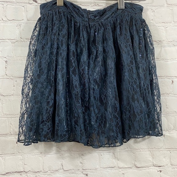 Forever 21 Womens Juniors Size Small Midnight Black Blue Lace Fairy Mini Skirt - Picture 2 of 6